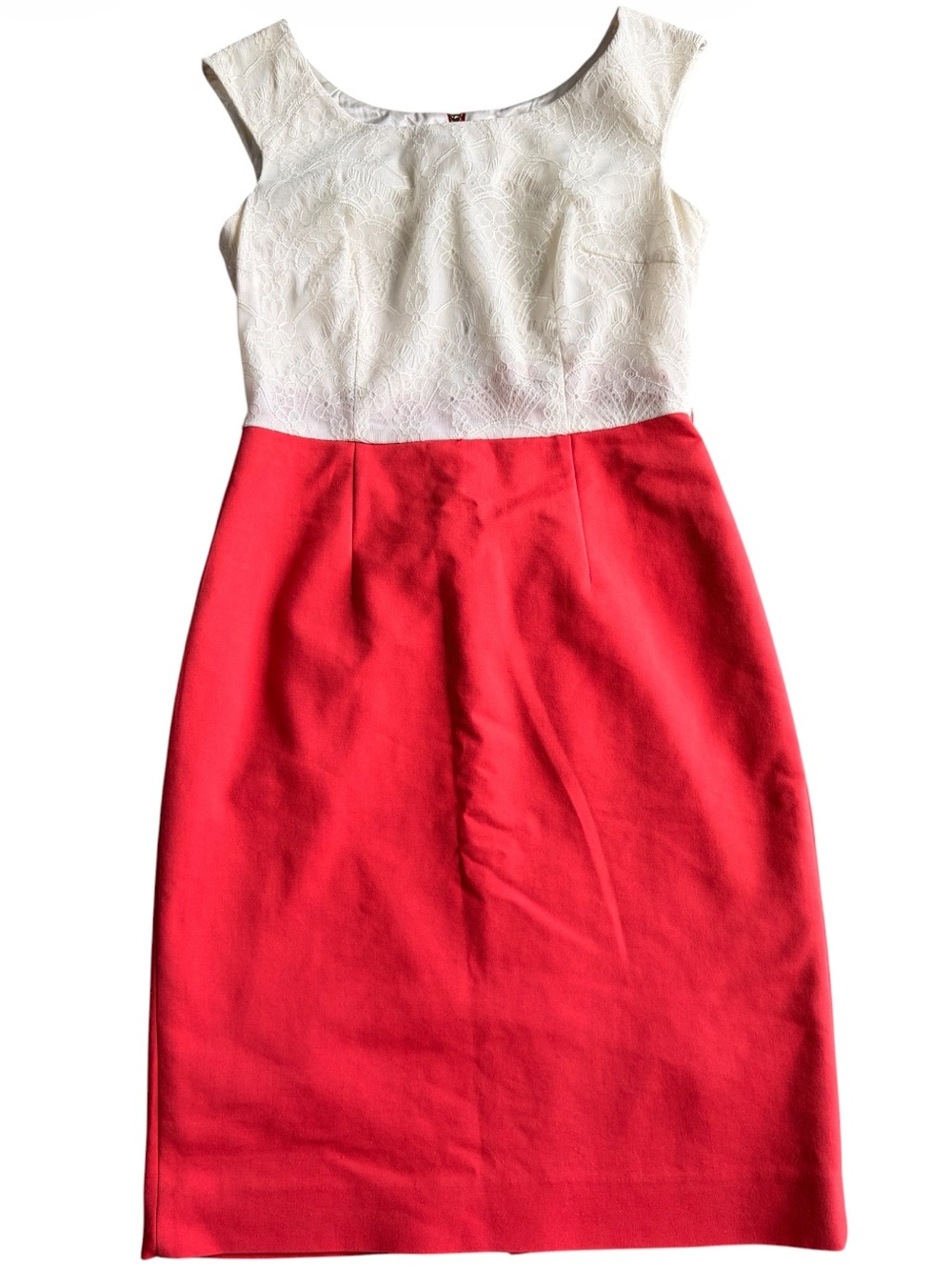 Antonio Melani Women’s Size 2 Red Ivory Lace Colorblock Sheath Dress